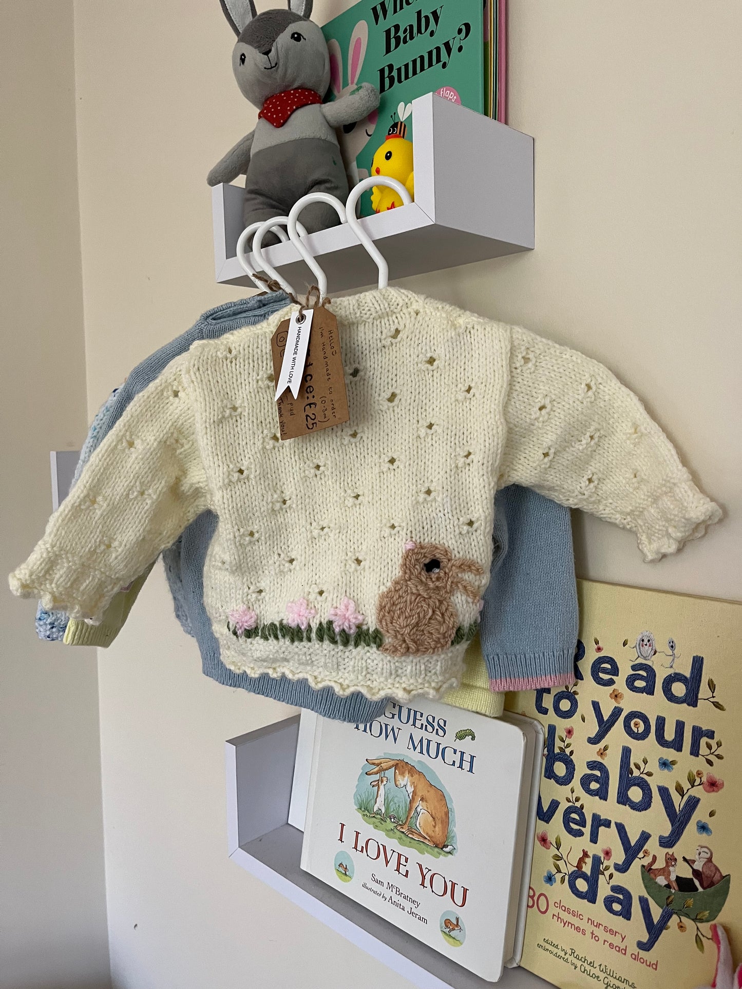 Sweet bunny in flowers cardigan