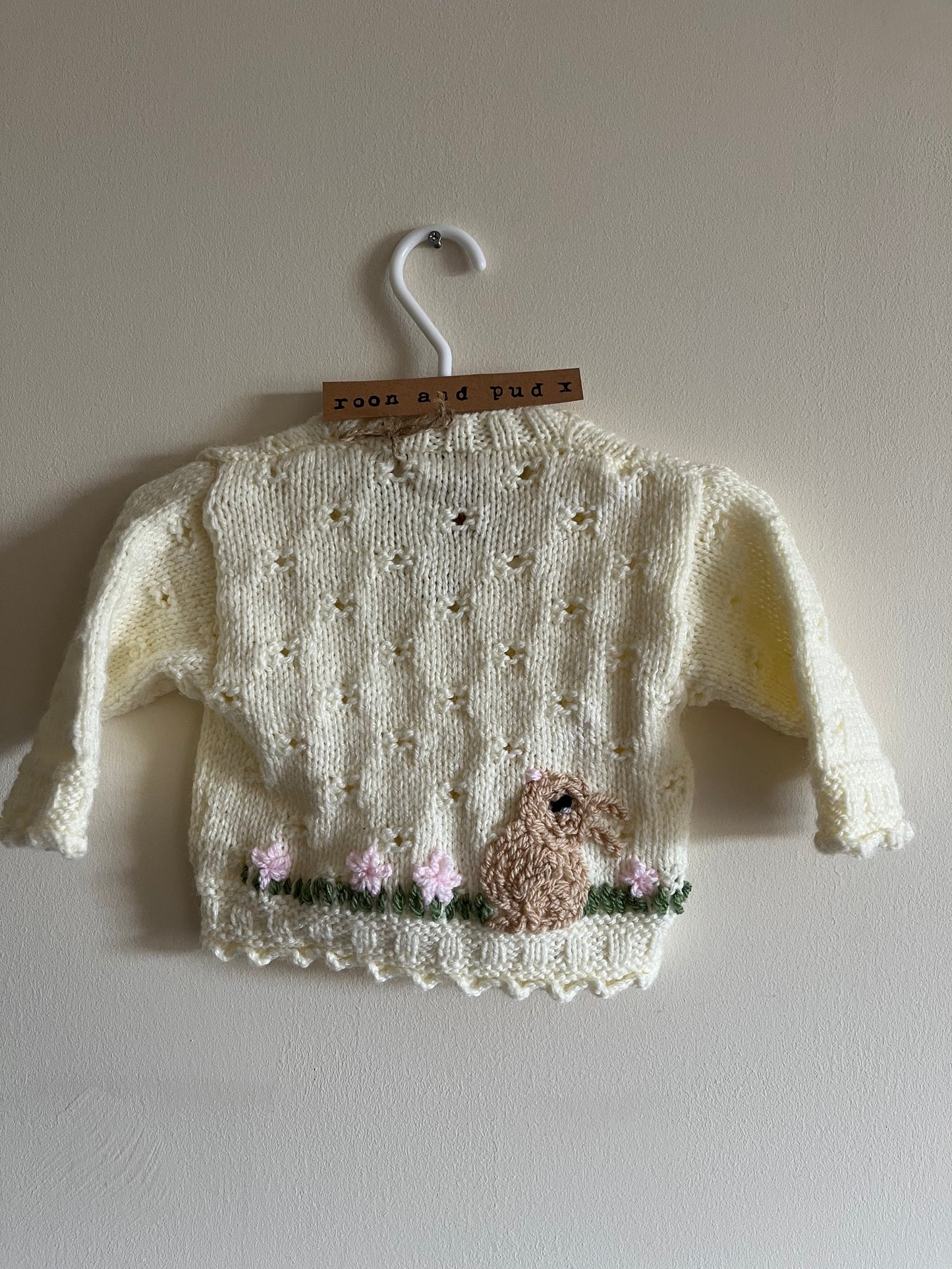 Sweet bunny in flowers cardigan